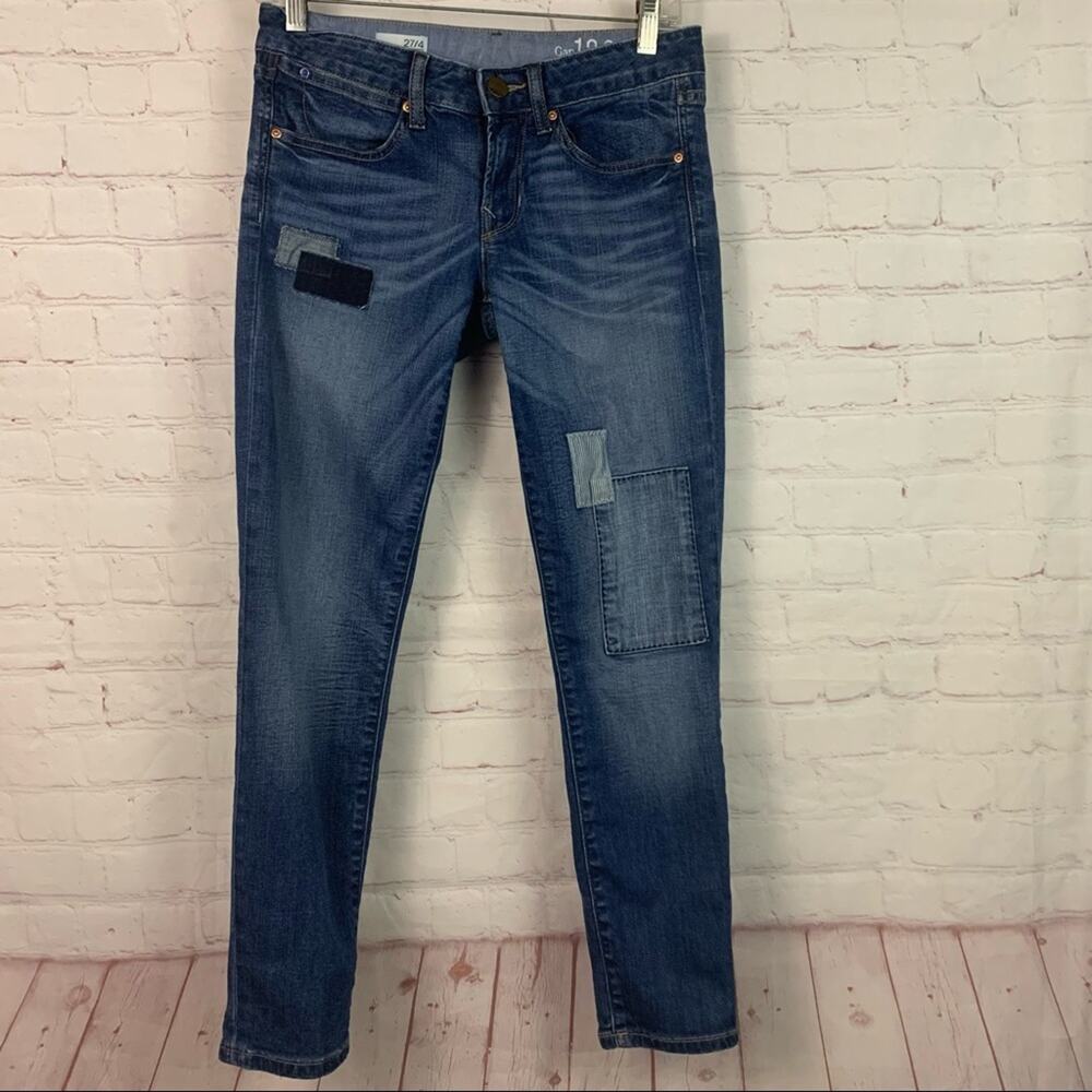 Gap 1969 Always Skinny Phoebe Patchwork crop cropped jeans size 27/4